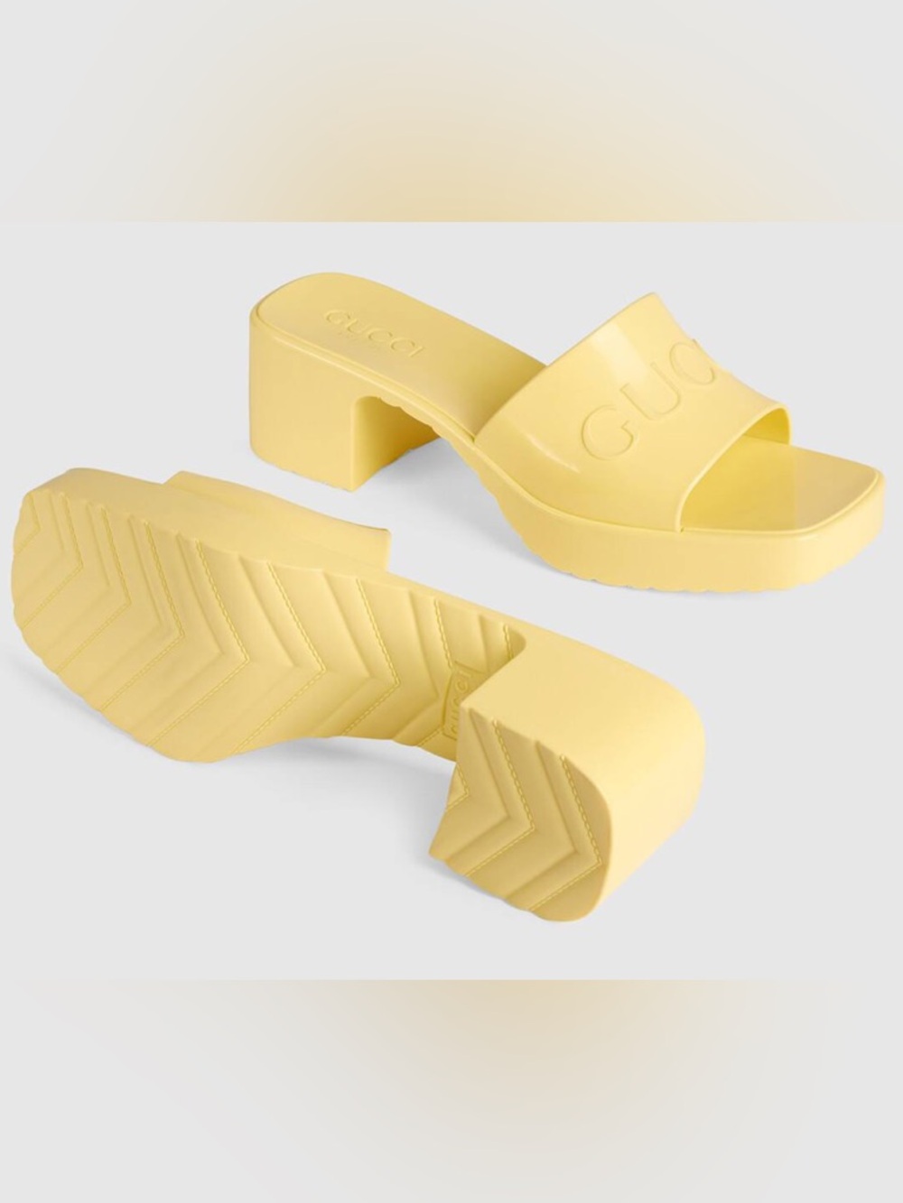 Gucci Yellow Heeled Slide Mules 🐣 - Picture 4 of 16